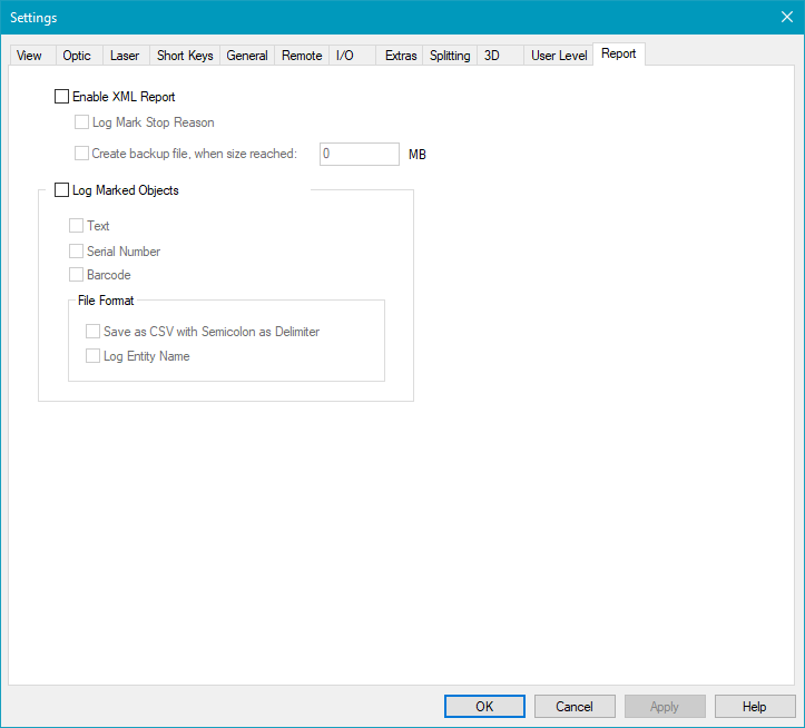 SettingsReport